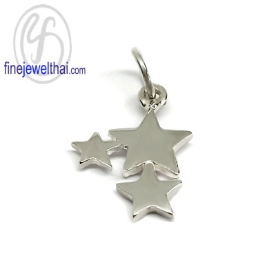 จี้ทองคำขาว  จี้ดาว- P1074WGe